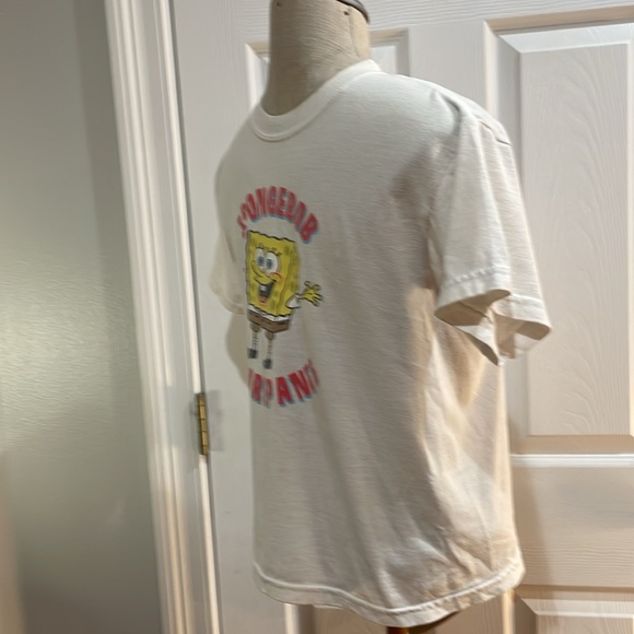 Vintage Y2K SpongeBob SquarePants T-shirtwhite short sleeve boys girls size L - Picture 4 of 9
